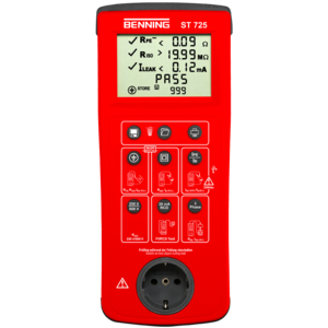 Appliance Tester: BENNING ST 725 - Mains-operated and Battery-operated Appliance Tester for Mobile Testing of Electrical Devices