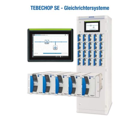 Gleichrichter-Wechselrichter Systemschrank bestückt mit Wechselrichtermodulen TEBECHOP SE und MCU-3000