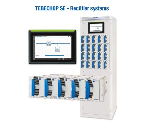 Rectifier / inverter system cabinet, populated with inverter modules TEBECHOP SE and MCU-300