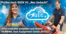 Prüfen nach DGUV V3 "Neu Gedacht" - BENNING Test Equipment Cloud (BTEC)