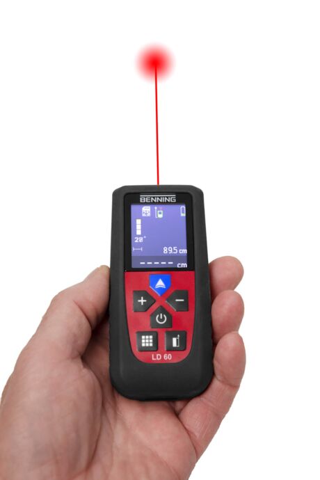 Laser Distance Meter BENNING LD 60 during a length measurement